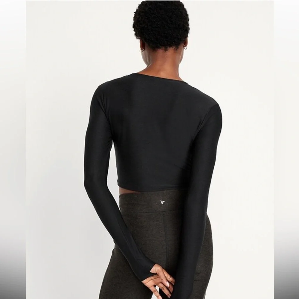 Old Navy Cloud + Ultra Cropped Wrap Front Top